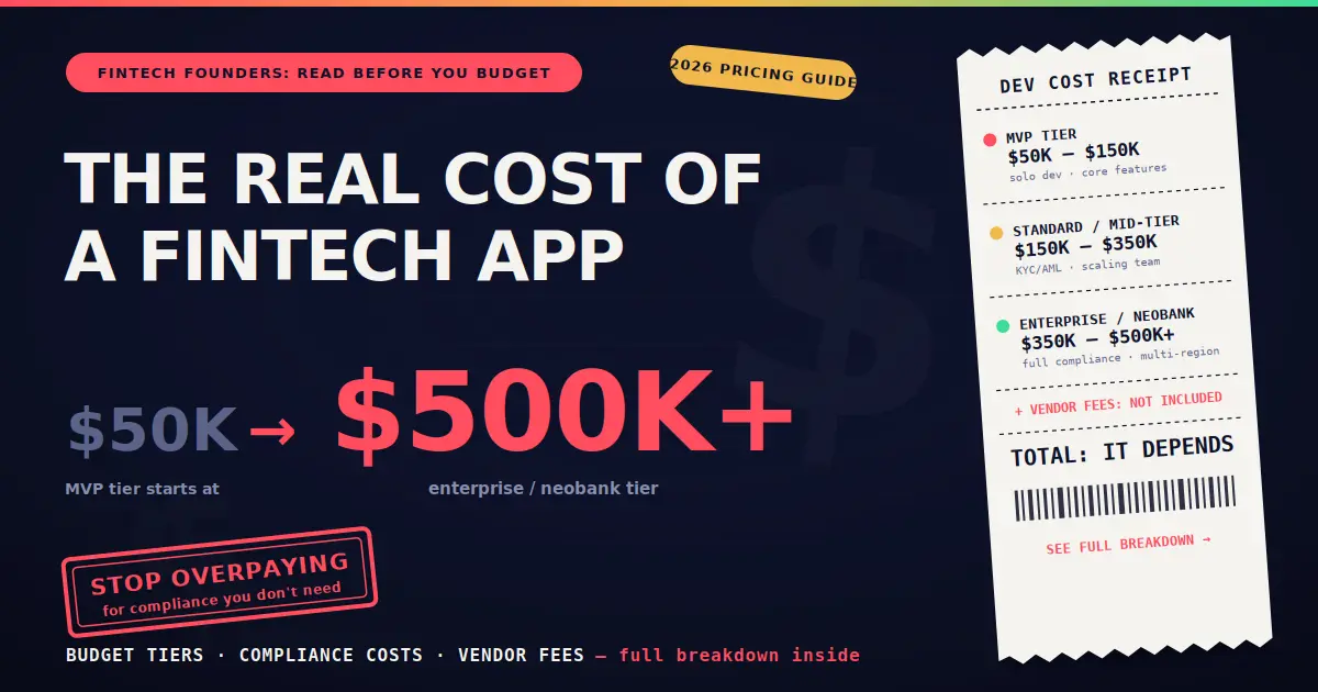 How Much Does Fintech App Development Cost? Budget Tiers, Compliance, and Vendor Fees